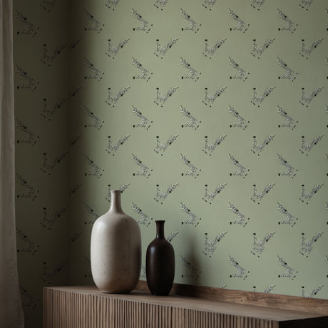 Little Stripes | Cute Light Green Zebra Children's Room Wallpaper Wallpaper Sckribbles