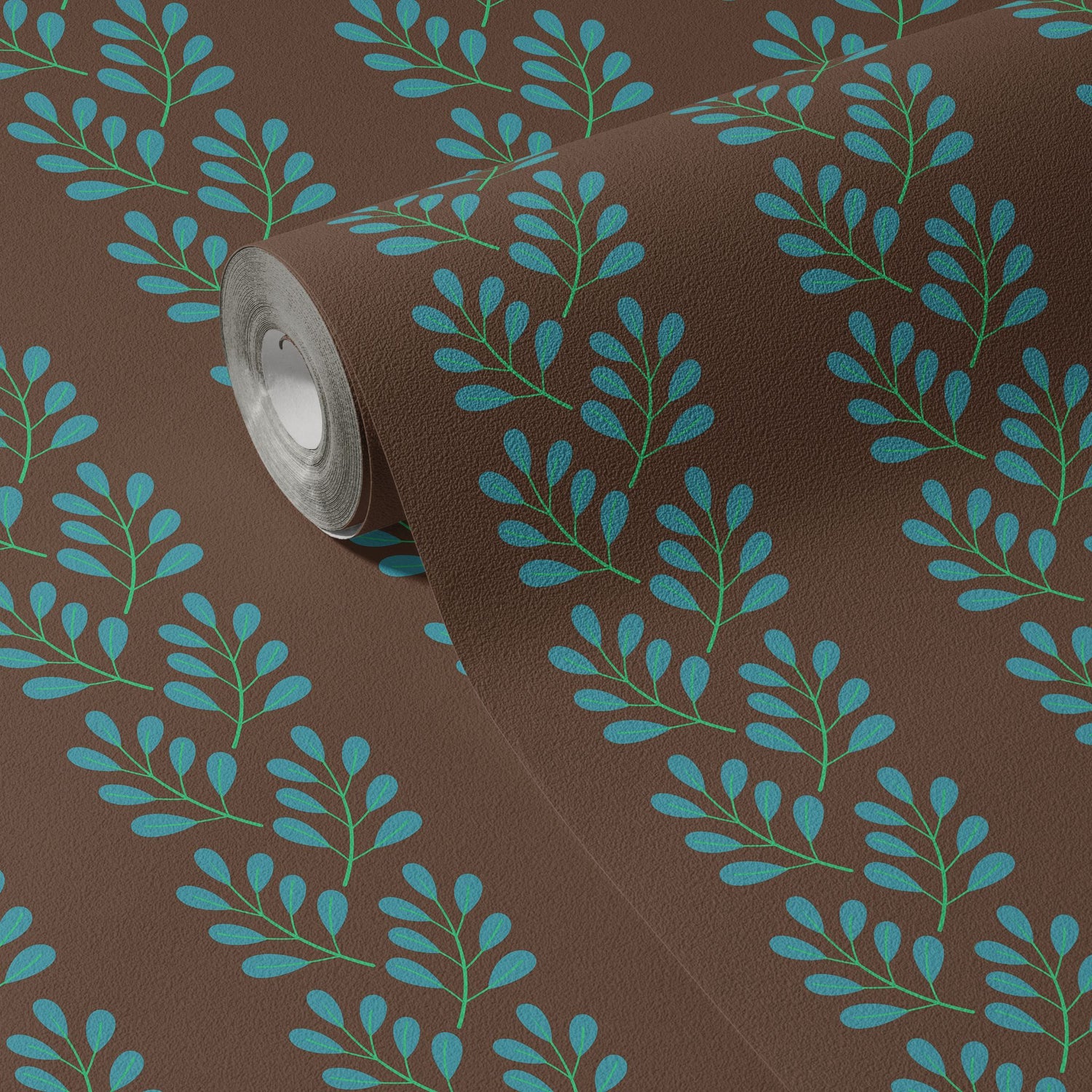 Linear Leaves | Botanical Vines Striped Leaf Foliage Wallpaper Wallpaper Sckribbles