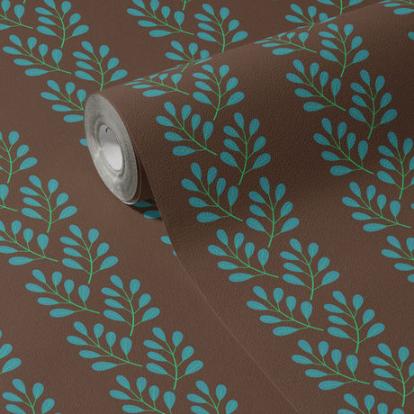 Linear Leaves | Botanical Vines Striped Leaf Foliage Wallpaper Wallpaper Sckribbles