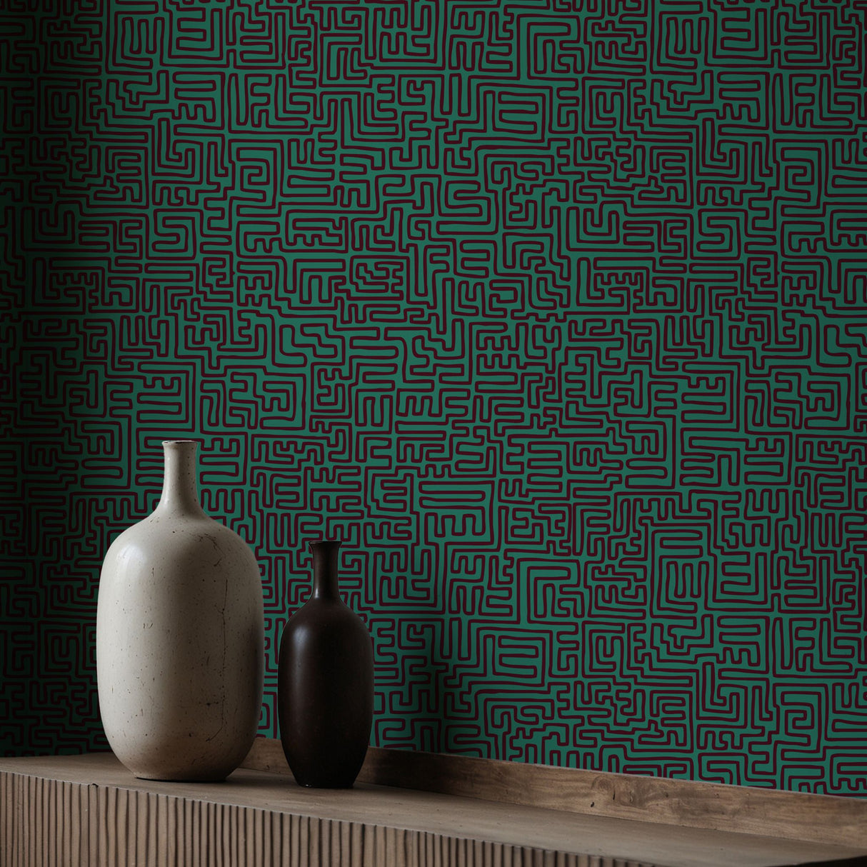 Maximalist Swirls | Cool Trendy Squiggly Bold Maze Wallpaper Wallpaper Sckribbles