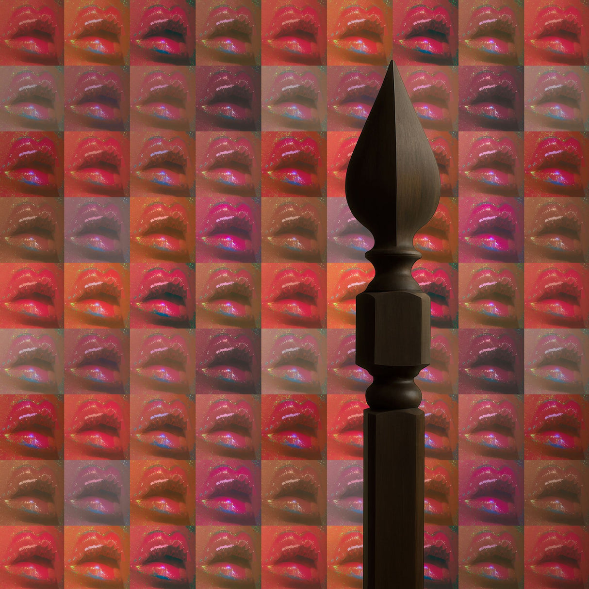 Disco Lips | Bright Maximalist Funky Retro Glitter Wallpaper Wallpaper Sckribbles