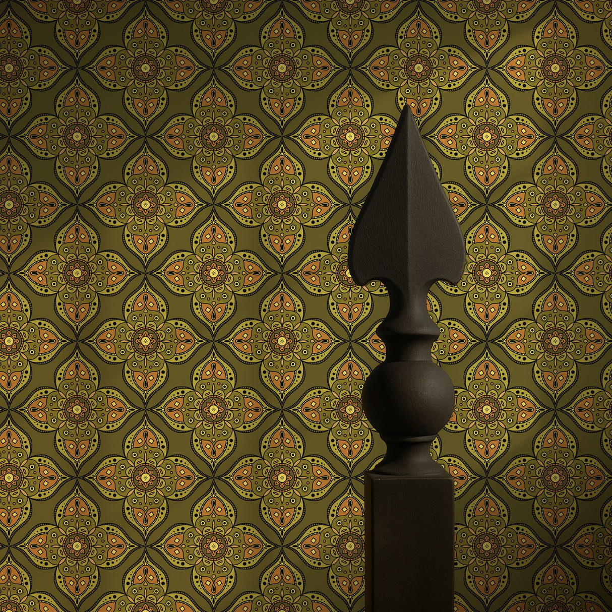 Retro Radiance | Groovy Vintage Intricate Hippy Mandala Wallpaper Wallpaper Sckribbles