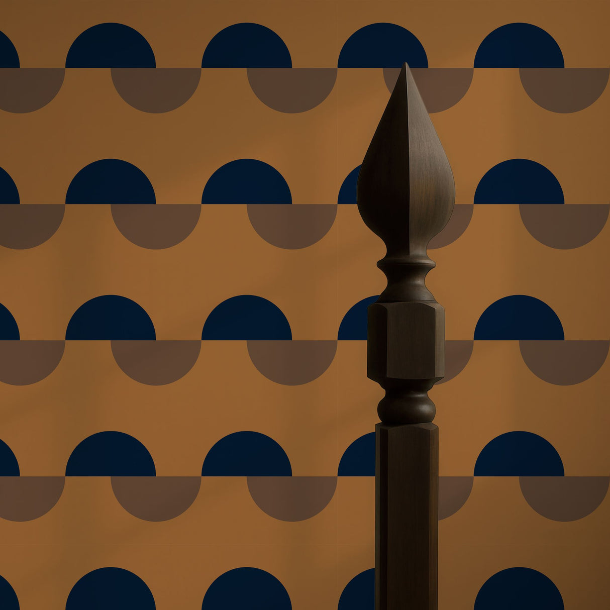 Modern Spheres | Retro Contemporary Abstract Geometrical Semi-Circles Wallpaper Wallpaper Sckribbles Signature - Premium Non-Woven Roll - 24 in x 32.8 ft (61 cm × 10 m)