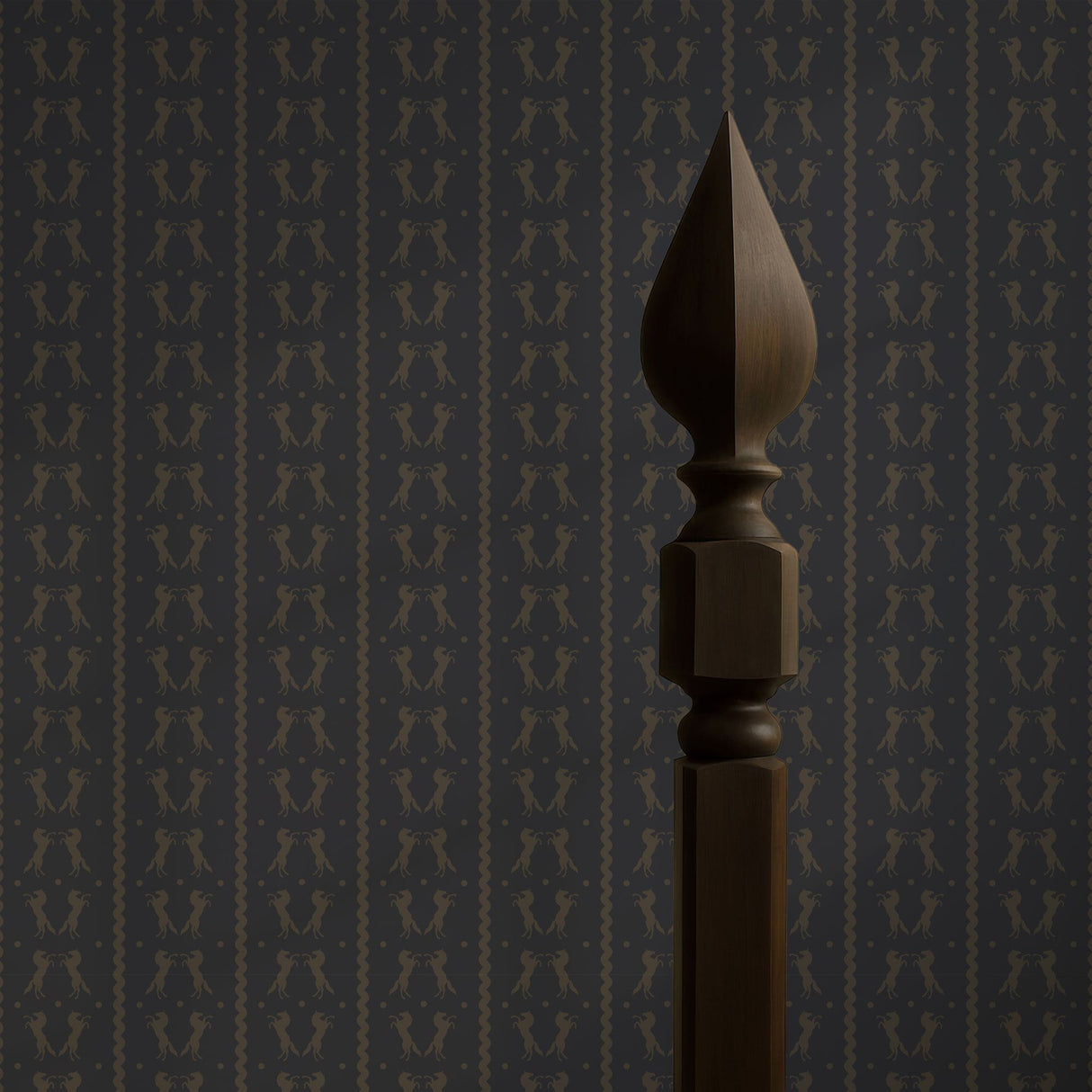 Gallop & Grace | Dark Gray & Brown Striped Horse Wallpaper Wallpaper Sckribbles