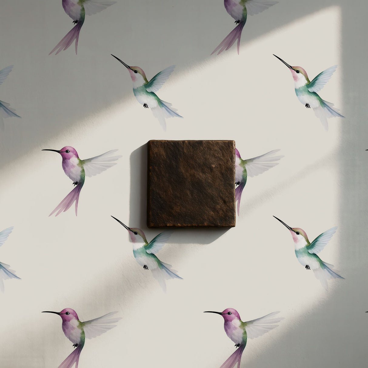 Dreamy Flight | Sweet Feminine Watercolor Hummingbird Wallpaper Wallpaper Sckribbles