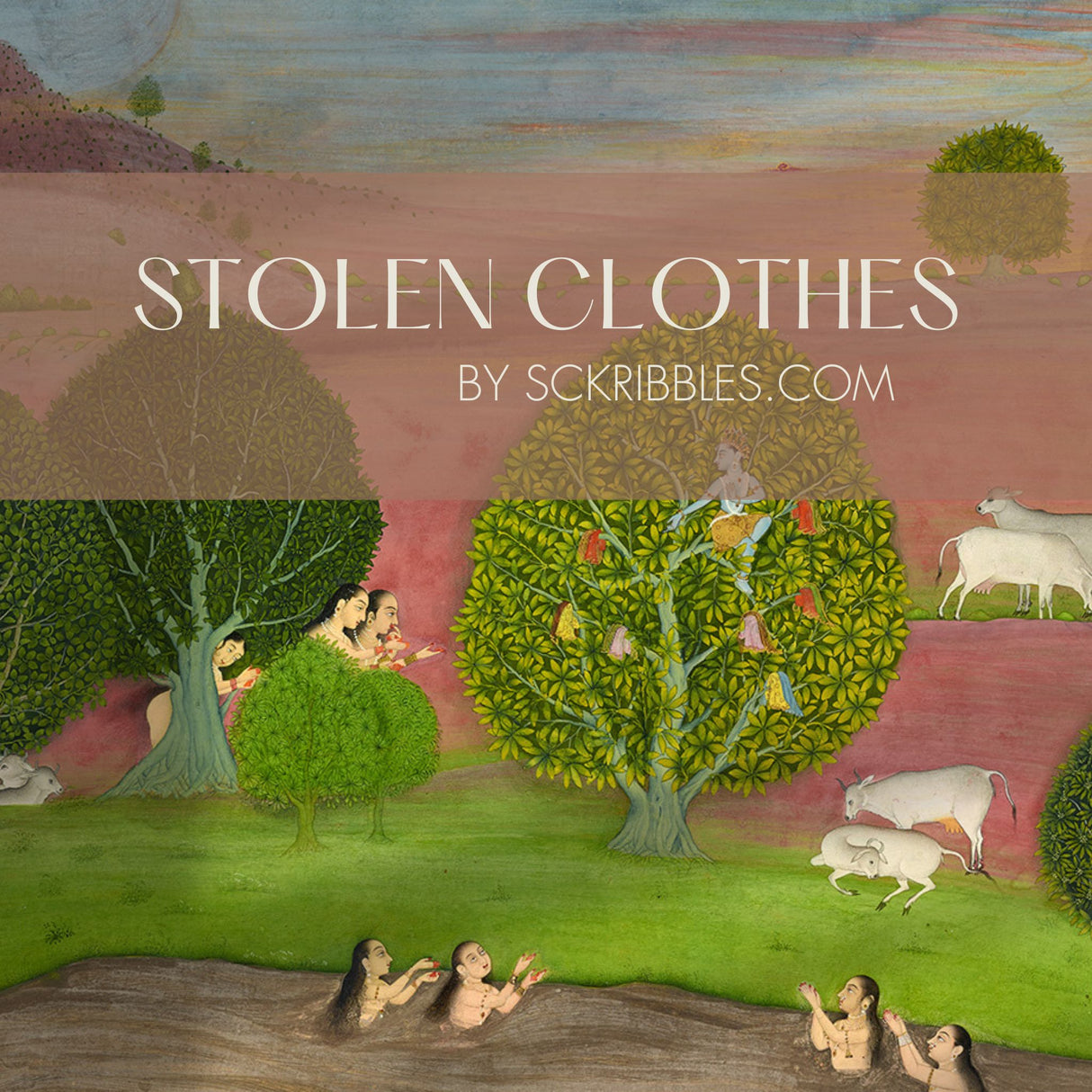 Stolen Clothes | Vintage Traditional Indian Scenic Wallpaper Mural Wallpaper Mural Sckribbles