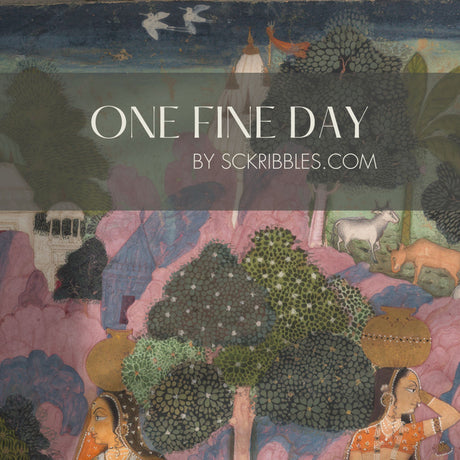 One Fine Day | Colorful Traditional Indian Landscape Wallpaper Mural Wallpaper Mural Sckribbles