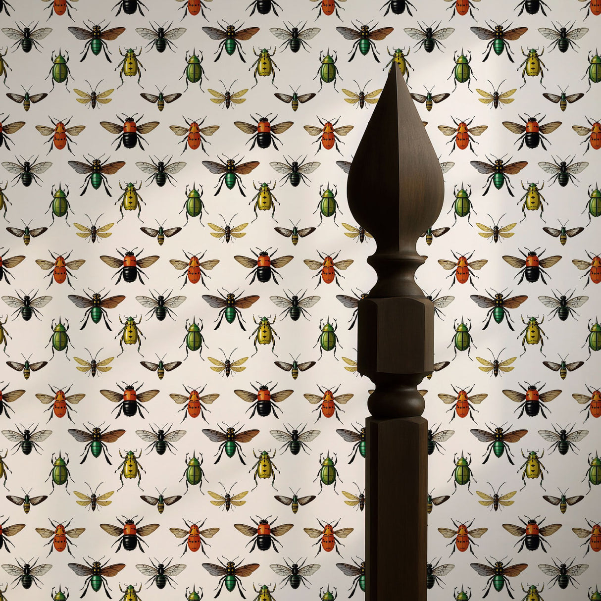 Bug Motif | Fun Light Vintage Insect Wallpaper Wallpaper Sckribbles