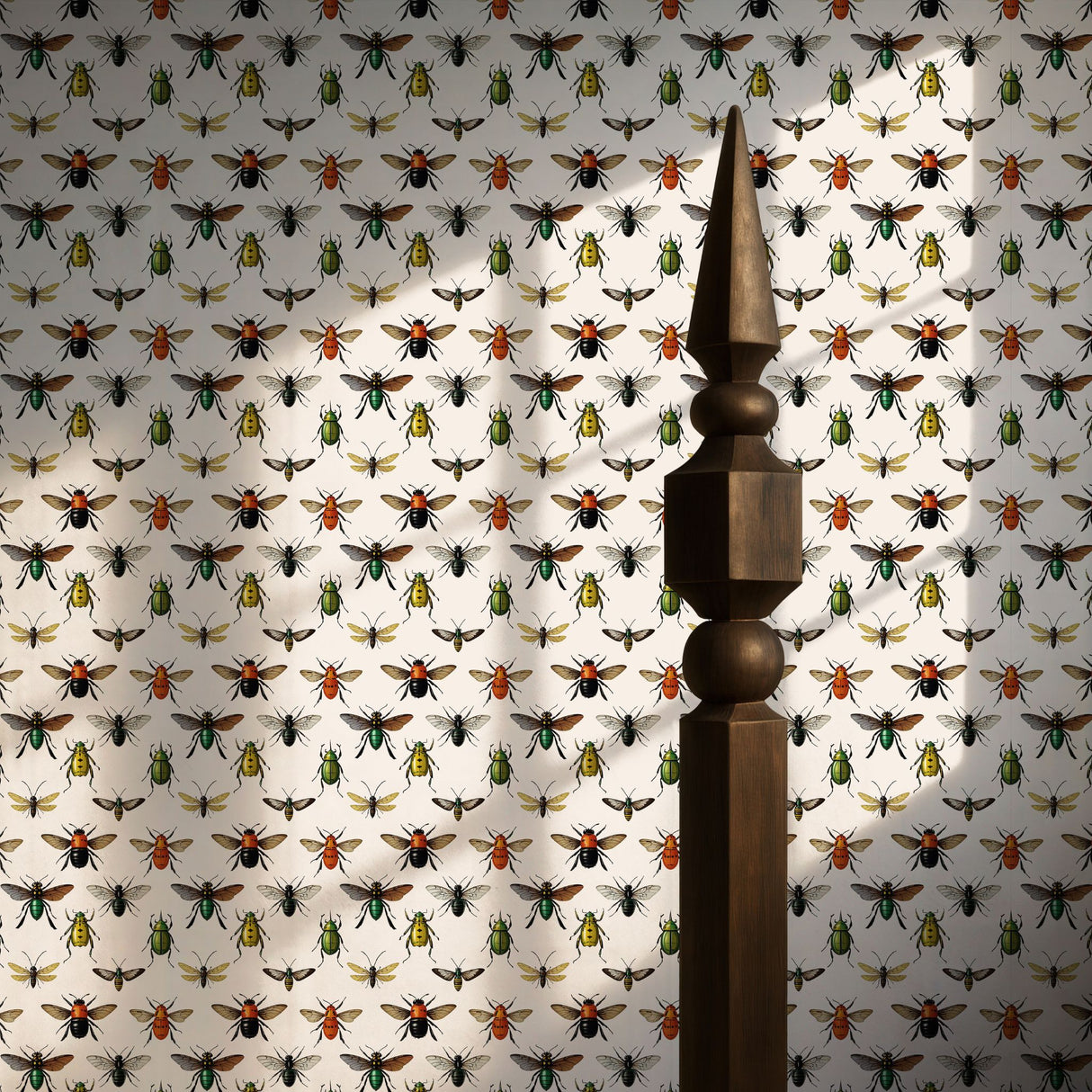 Bug Motif | Fun Light Vintage Insect Wallpaper Wallpaper Sckribbles