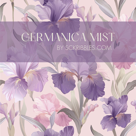 Germanica Mist | Feminine Pink & Purple Iris Floral Wallpaper Wallpaper Sckribbles