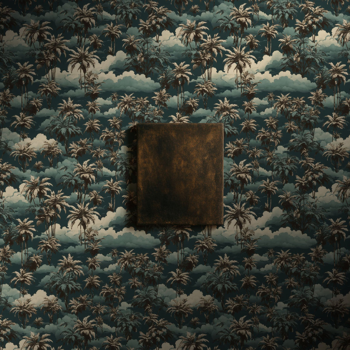 California Heaven | Jade Green Tropical Palm Tree Wallpaper Wallpaper Sckribbles