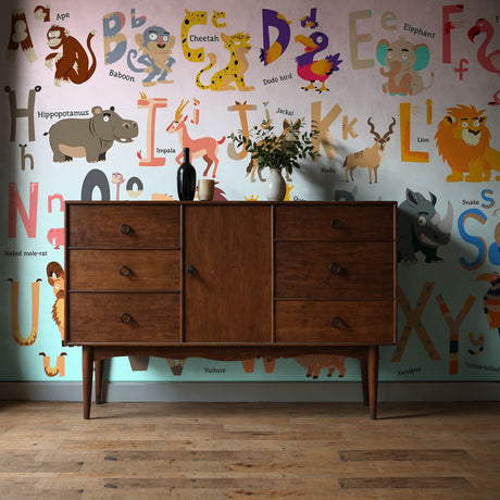 Jungle ABCs | Children's Animal Alphabet Educational Wallpaper Mural Wallpaper Mural Sckribbles