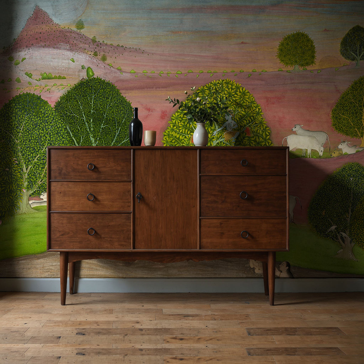 Stolen Clothes | Vintage Traditional Indian Scenic Wallpaper Mural Wallpaper Mural Sckribbles