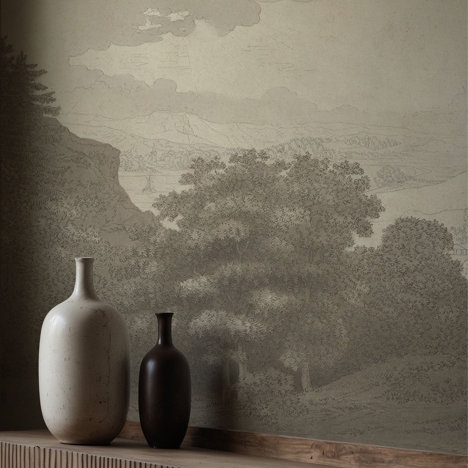 Beautiful Mountains | European Scenic Trees Landscape Wallpaper Mural Wallpaper Mural Sckribbles