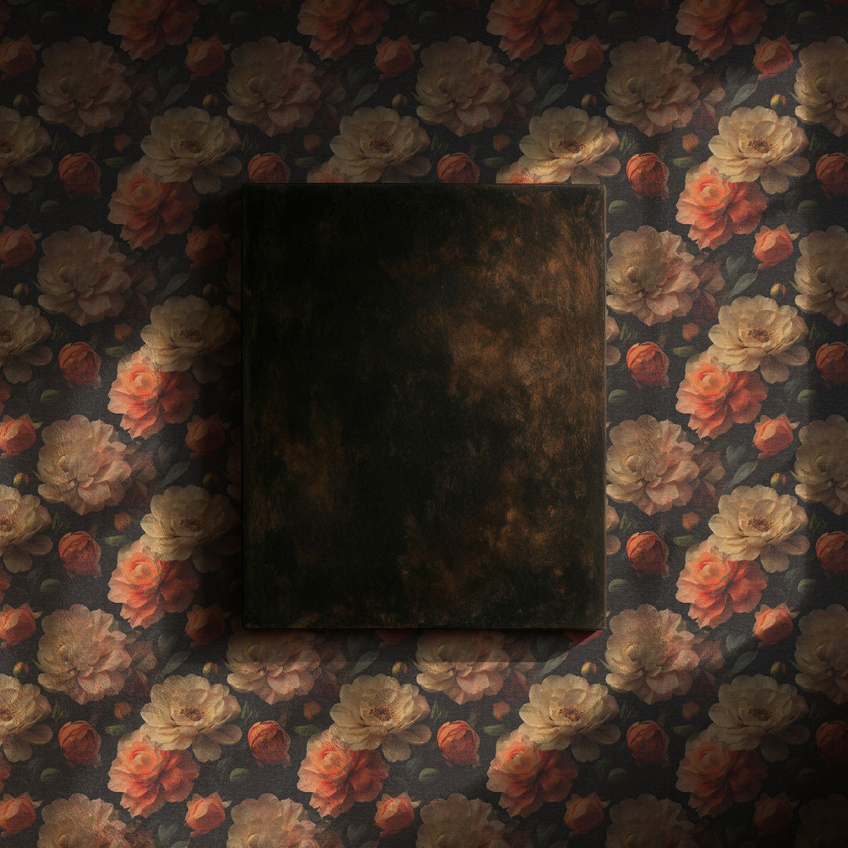 Pretty Petals | Moody Dramatic Large Floral Rose Wallpaper Wallpaper Sckribbles
