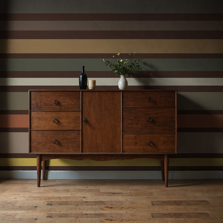 Claystone Stripe | Dramatic Neutral Horizontal Striped Wallpaper Mural Wallpaper Mural Sckribbles