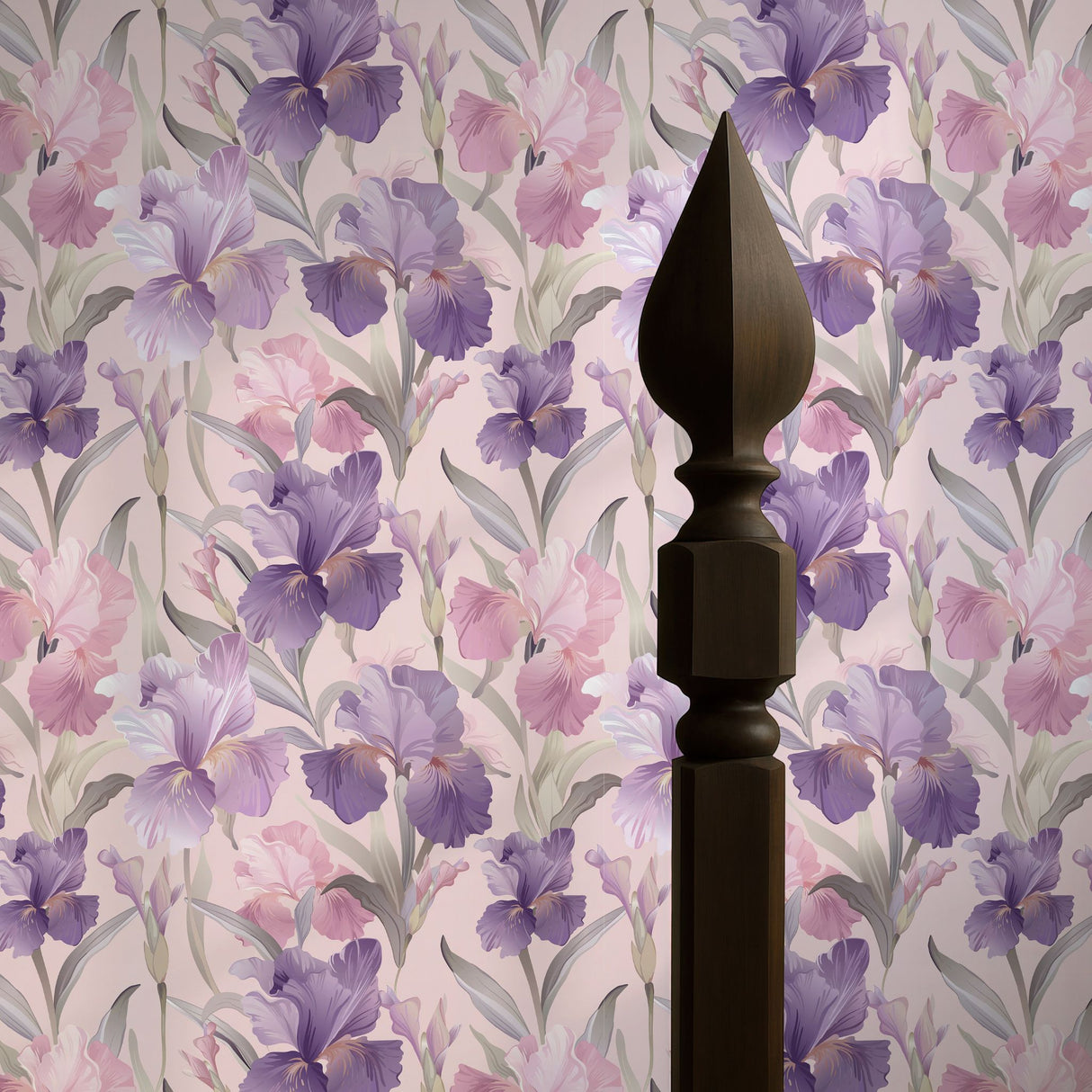 Germanica Mist | Feminine Pink & Purple Iris Floral Wallpaper Wallpaper Sckribbles Signature - Premium Non-Woven Roll - 24 in x 32.8 ft (61 cm × 10 m)