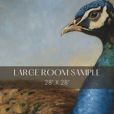 Grand Plumage | Scenic Peacock Vintage Landscape Wallpaper Mural Wallpaper Mural Sckribbles Traditional - (Non-Woven) Large Room Sample - 28'' x 28'' / 71 x 71 cm
