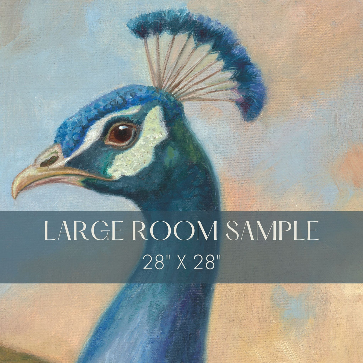Grand Plumage | Scenic Peacock Vintage Landscape Wallpaper Mural Wallpaper Mural Sckribbles Traditional - (Non-Woven) Large Mural Sample - 28 x 28 inches (71 x 71 cm)