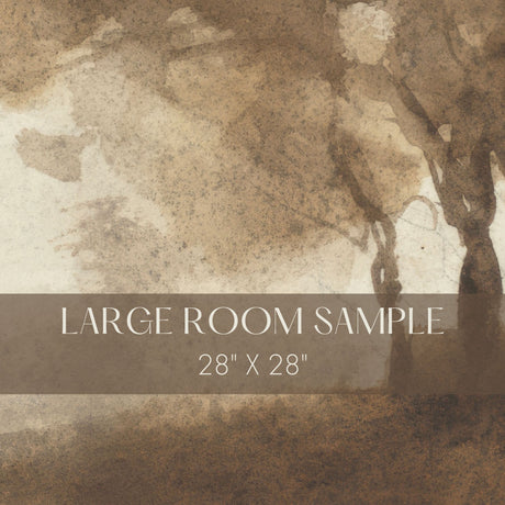 Landschap met bomen | Brown Trees Vintage Scenic Landscape Wallpaper Mural Wallpaper Mural Sckribbles