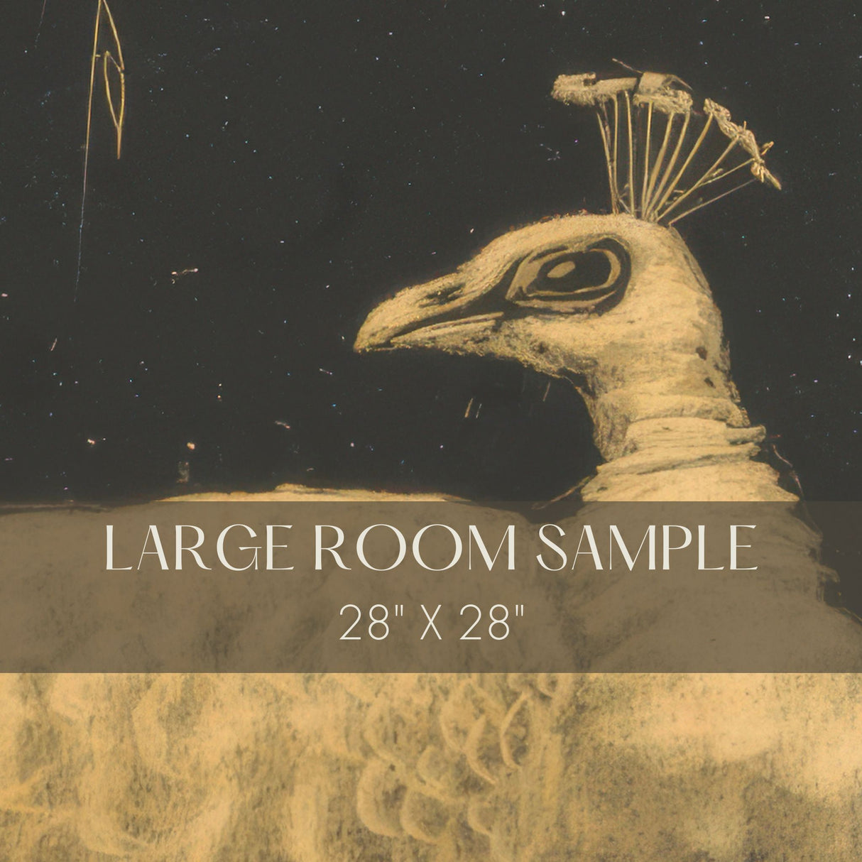 Charcoal Peacock | Dark Moody Vintage Bird Wallpaper Mural Wallpaper Mural Sckribbles