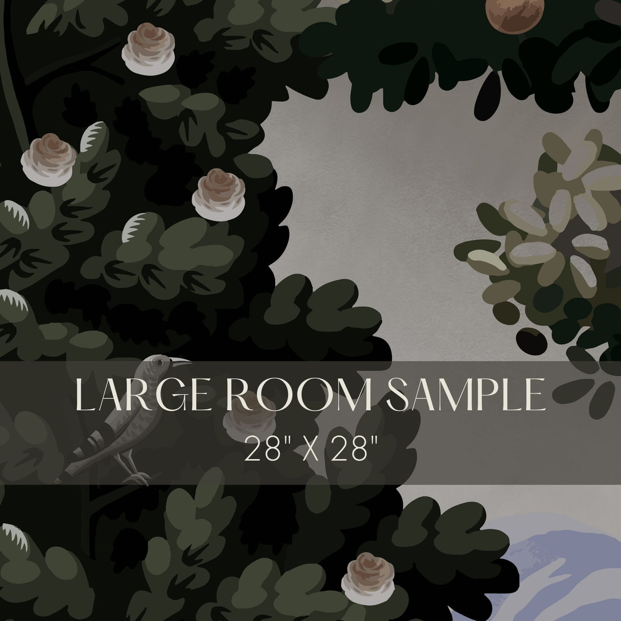 Wild Orchard | Moody Scenic Fruit Trees Landscape Wallpaper Mural Wallpaper Mural Sckribbles Traditional - (Non-Woven) Large Room Sample - 28'' x 28'' / 71 x 71 cm