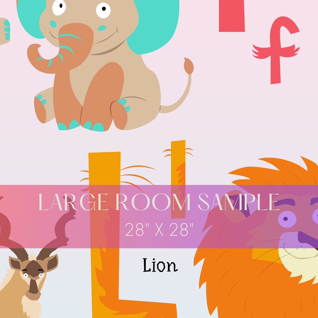 Jungle ABCs | Children's Animal Alphabet Educational Wallpaper Mural Wallpaper Mural Sckribbles Traditional - (Non-Woven) Large Room Sample - 28'' x 28'' / 71 x 71 cm