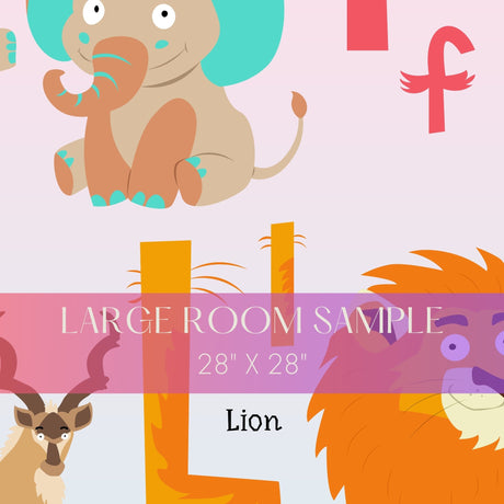 Jungle ABCs | Children's Animal Alphabet Educational Wallpaper Mural Wallpaper Mural Sckribbles Traditional - (Non-Woven) Large Room Sample - 28'' x 28'' / 71 x 71 cm