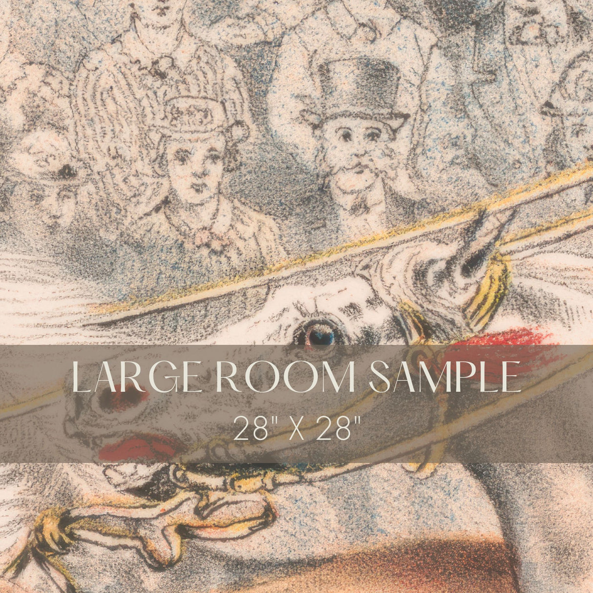 Acrobats & Stallions | Fun Vintage Circus Horses Wallpaper Mural Wallpaper Mural Sckribbles Traditional - (Non-Woven) Large Mural Sample - 28 x 28 inches (71 x 71 cm)