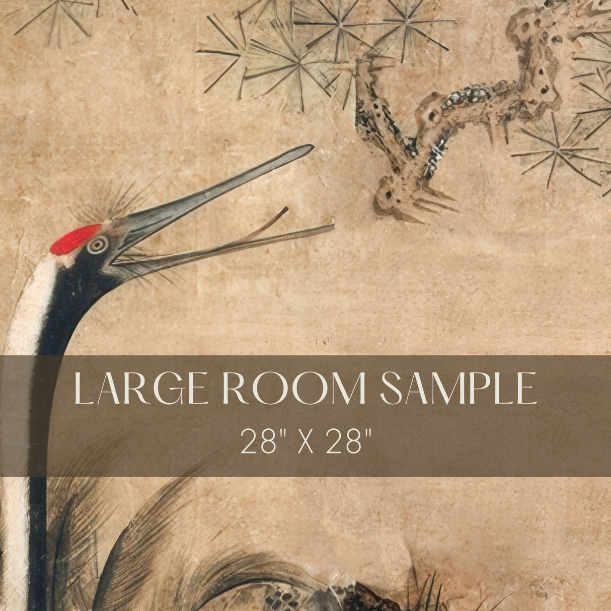 Gruidae Garden | Vintage Antique Japanese Cranes Wallpaper Mural Wallpaper Mural Sckribbles