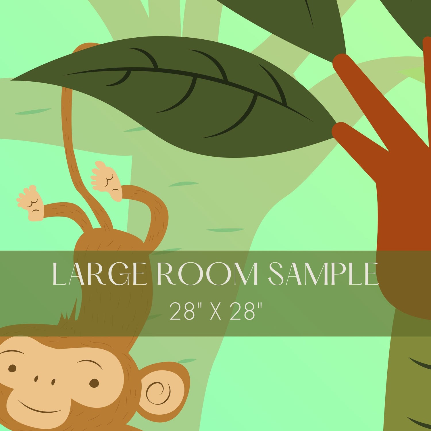 Paradise Pals | Bright Children's Tropical Monkey Wallpaper Mural Wallpaper Mural Sckribbles Traditional - (Non-Woven) Large Room Sample - 28'' x 28'' / 71 x 71 cm