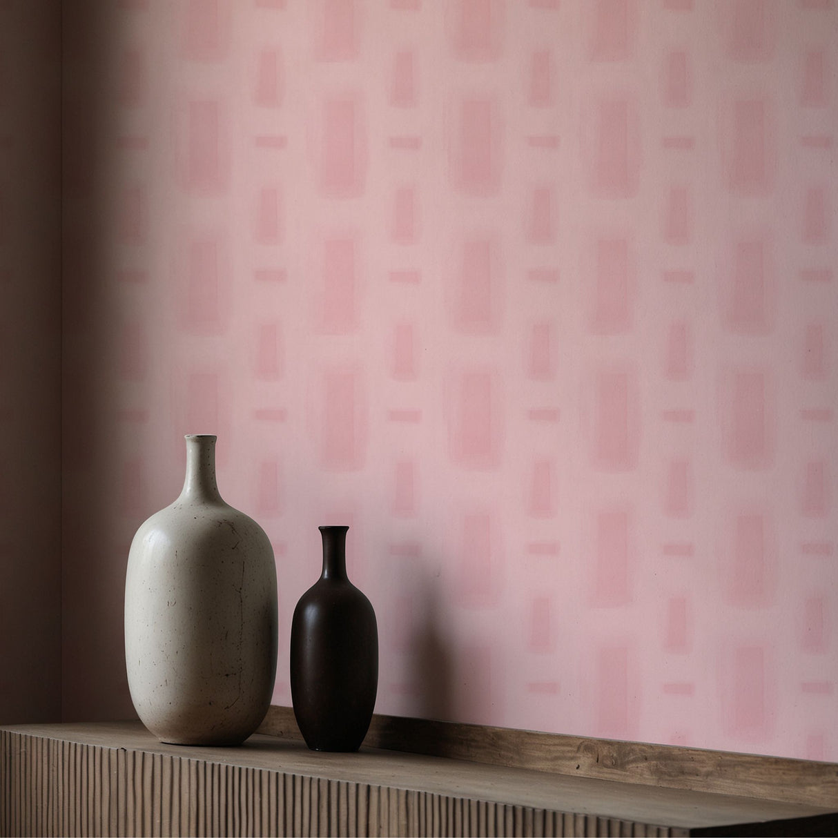 Geo Drift | Contemporary Abstract Geometrical Brick Shapes Wallpaper Wallpaper Sckribbles