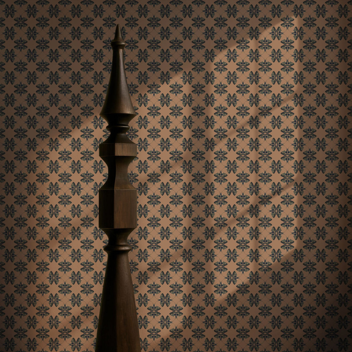 Moth Matrix | Moody Dark Academia Geometrical Moth Wallpaper Wallpaper Sckribbles