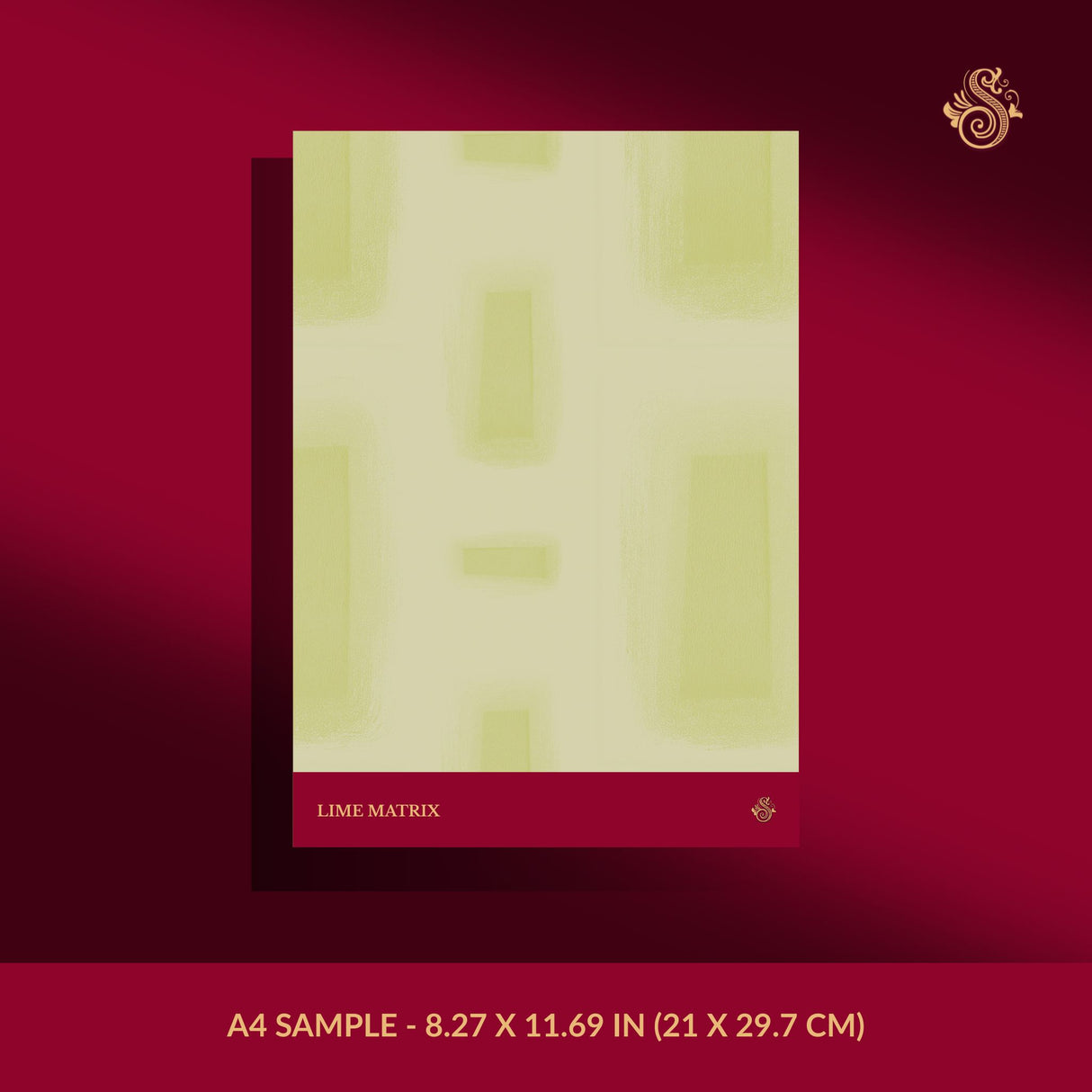 Geo Drift | Contemporary Abstract Geometrical Brick Shapes Wallpaper Wallpaper Sckribbles Signature - Premium Non-Woven A4 Sample - 8.27 × 11.69 in (21 × 29.7 cm) Lime Matrix