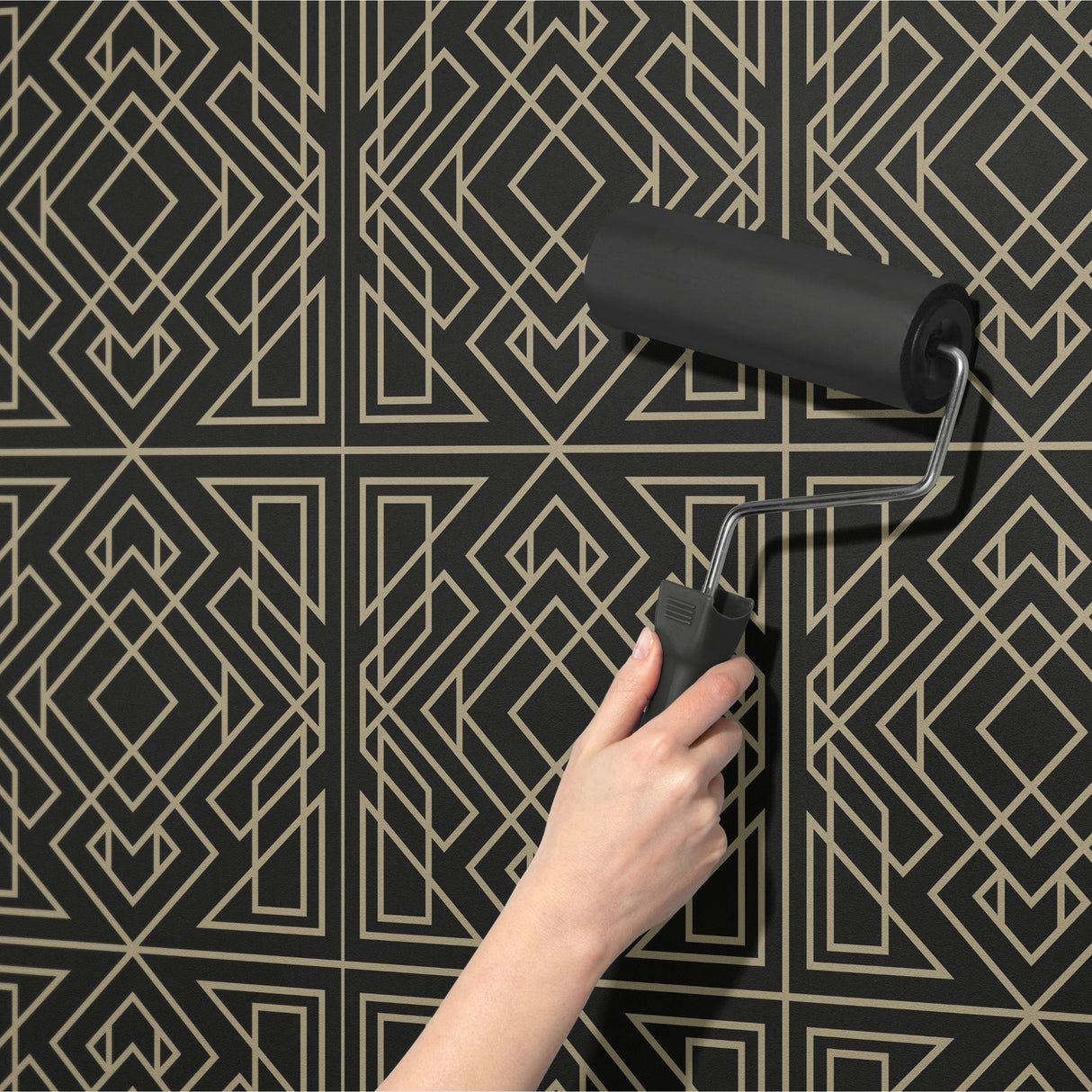 Crystalline Contours | Sophisticated Geometrical Luxury Art Deco Wallpaper Wallpaper Sckribbles