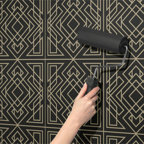 Crystalline Contours | Sophisticated Geometrical Luxury Art Deco Wallpaper Wallpaper Sckribbles