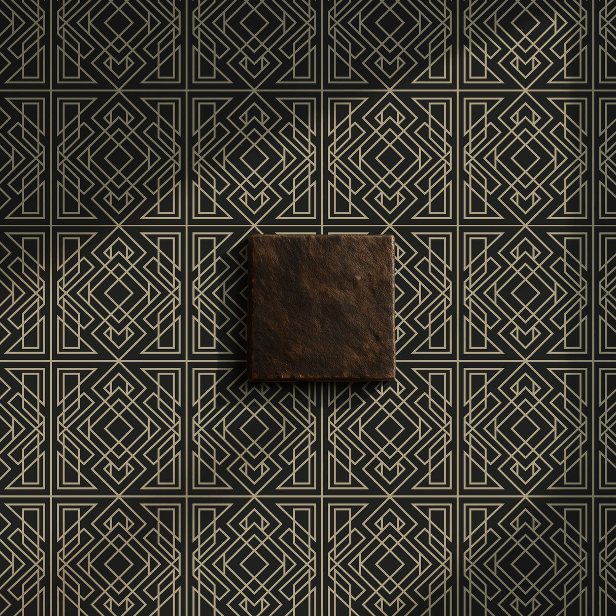 Crystalline Contours | Sophisticated Geometrical Luxury Art Deco Wallpaper Wallpaper Sckribbles