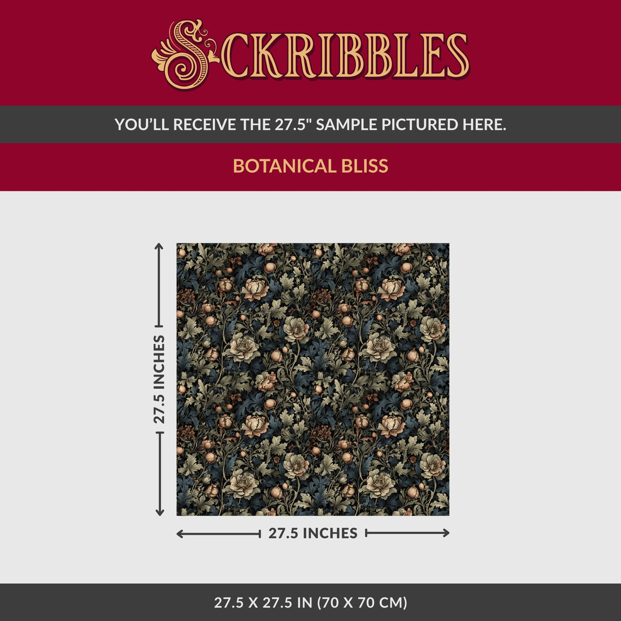 Botanical Bliss | Dark Moody Floral Garden Wallpaper Wallpaper Sckribbles