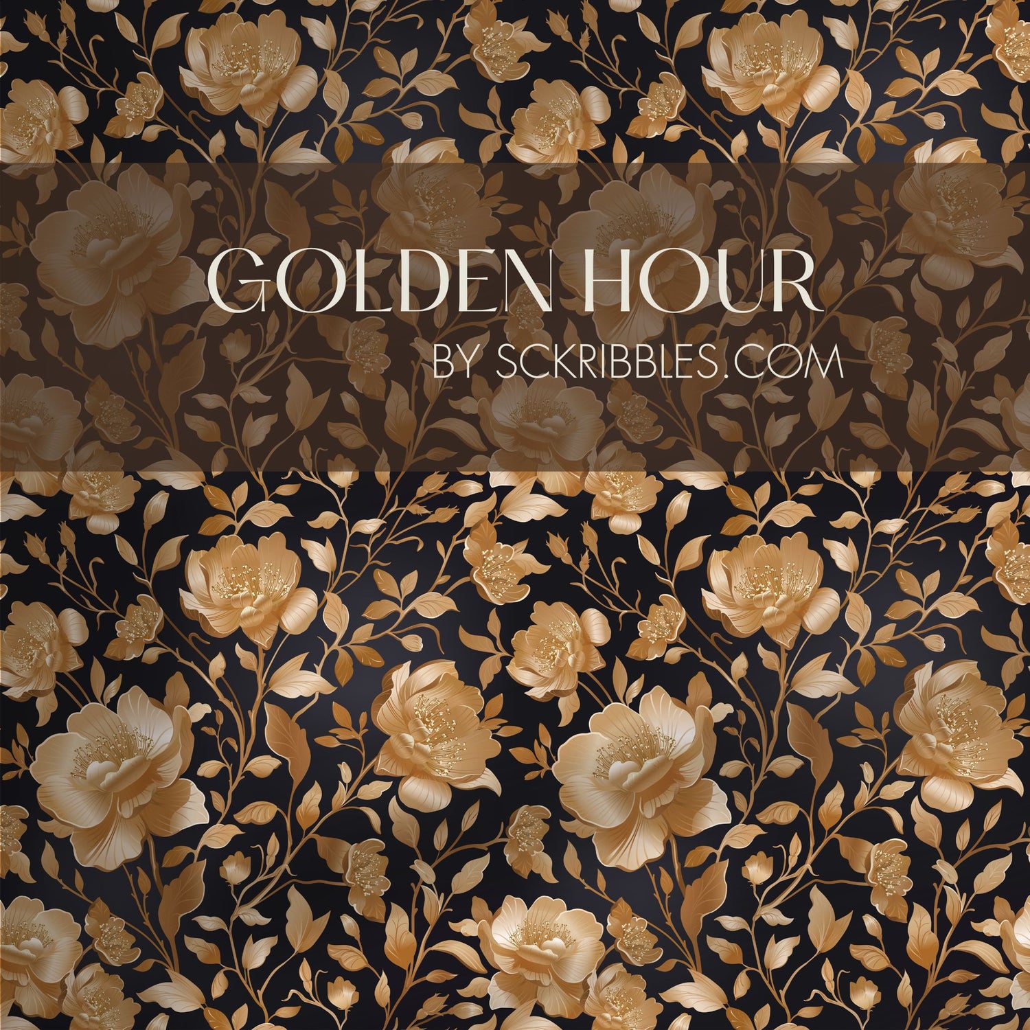 Eden Elegance | Gold Floral Luxury Chinoiserie Wallpaper Wallpaper Sckribbles Traditional - (Non-Woven) Sample 14'' x 14'' / 35 x 35 cm Golden Hour