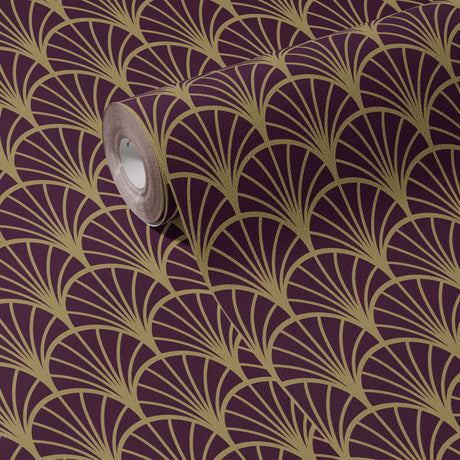 Chic Shells | Vintage Scalloped Shell Art Deco Wallpaper Wallpaper Sckribbles