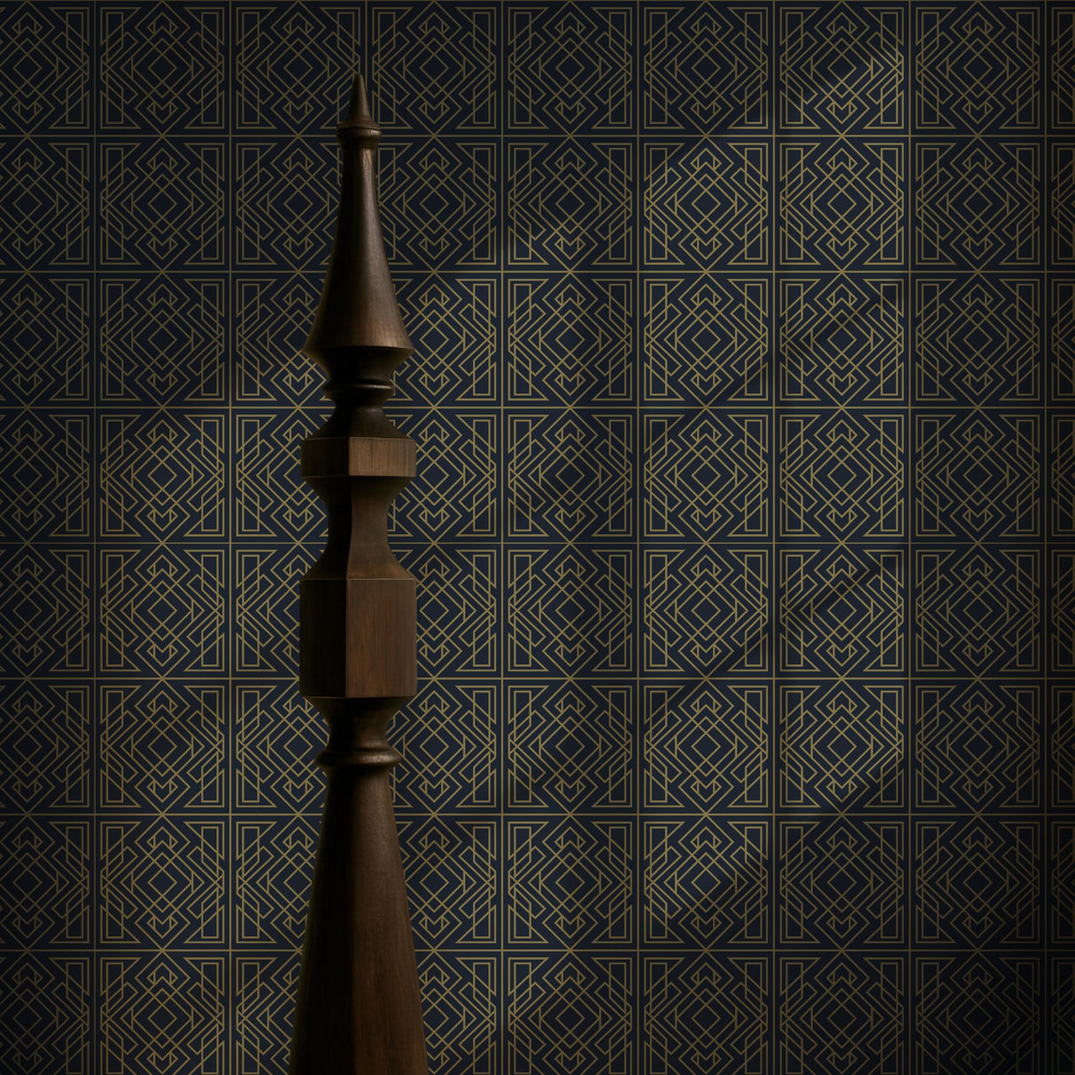 Crystalline Contours | Sophisticated Geometrical Luxury Art Deco Wallpaper