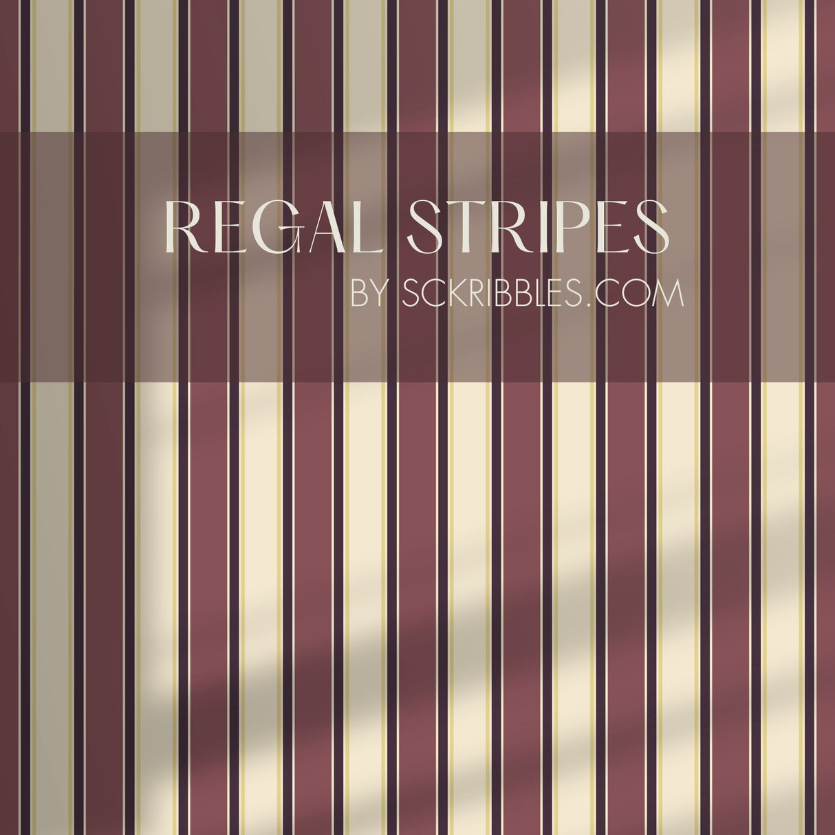 Regal Stripes | Sophisticated Classic Mauve & Cream Striped Wallpaper Wallpaper Sckribbles