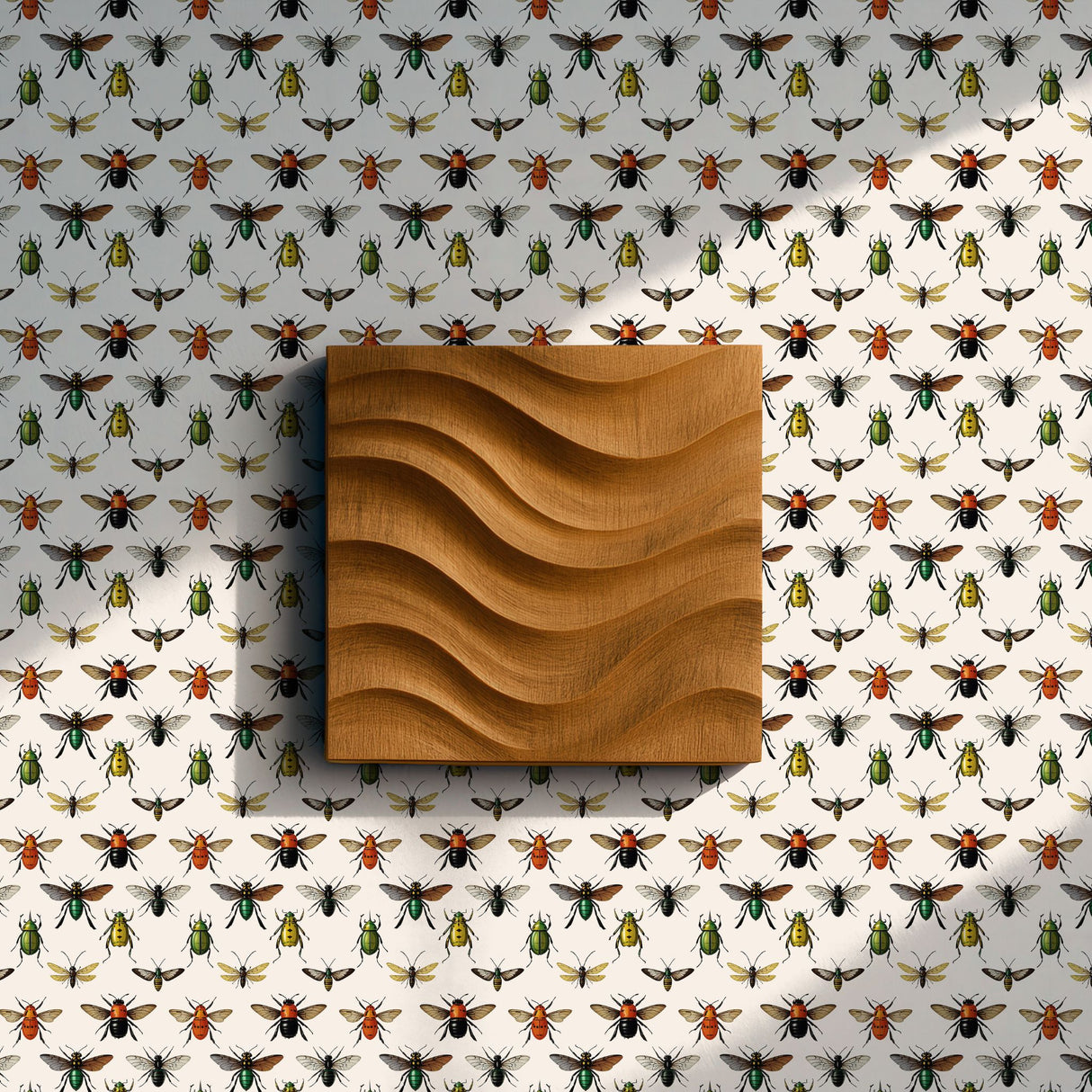 Bug Motif | Fun Light Vintage Insect Wallpaper Wallpaper Sckribbles