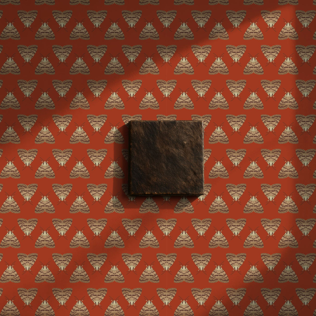 Gypsy Moth | Fun Orange Daring Maximalist Insect Wallpaper Wallpaper Sckribbles Signature - Premium Non-Woven Roll - 27.5 in x 32.8 ft (70 cm × 10 m)