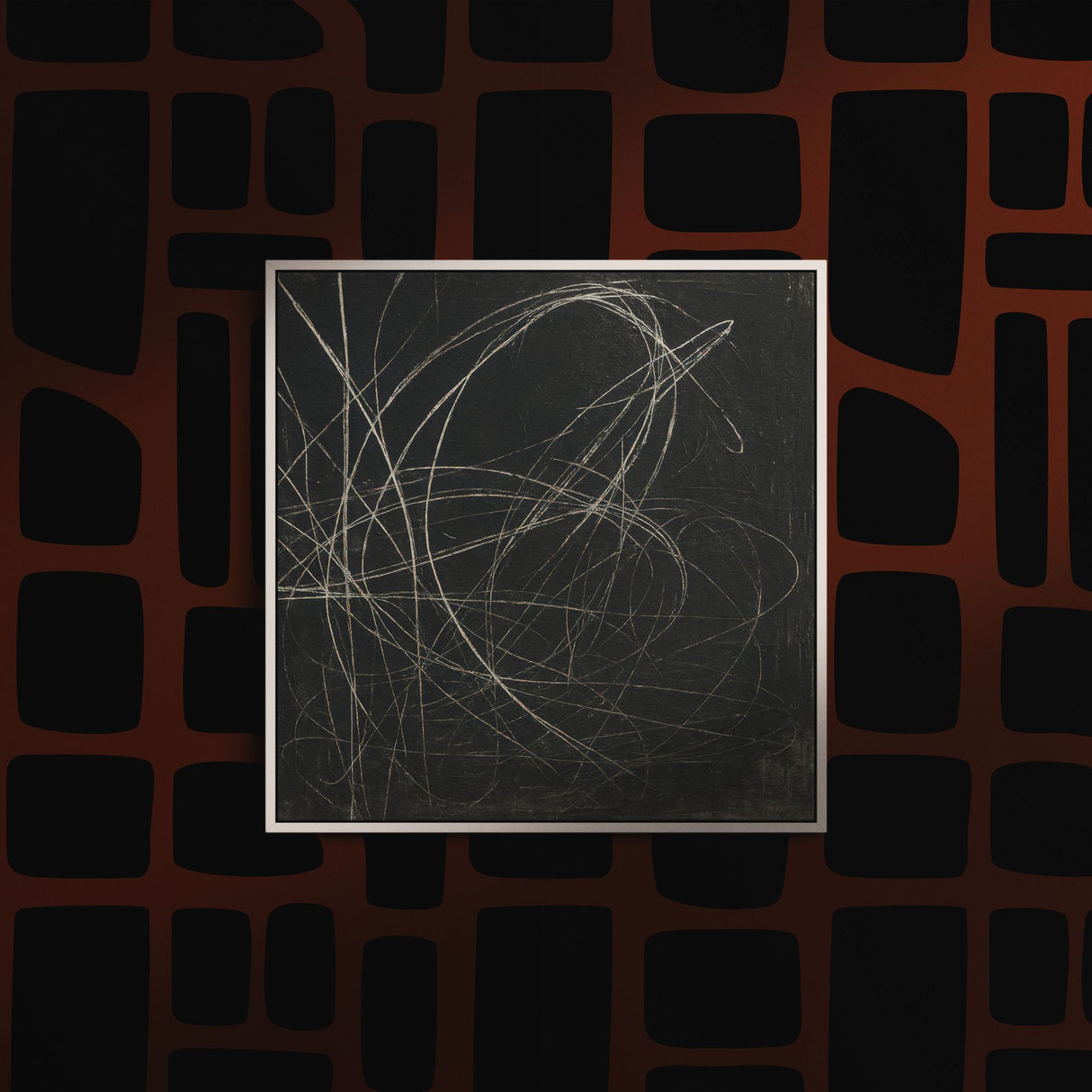 Noir Swell | Bold Abstract Geometrical Masculine Wallpaper Wallpaper Sckribbles