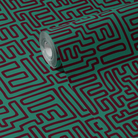 Maximalist Swirls | Cool Trendy Squiggly Bold Maze Wallpaper Wallpaper Sckribbles