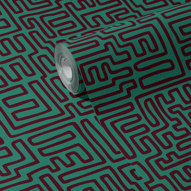 Maximalist Swirls | Cool Trendy Squiggly Bold Maze Wallpaper Wallpaper Sckribbles