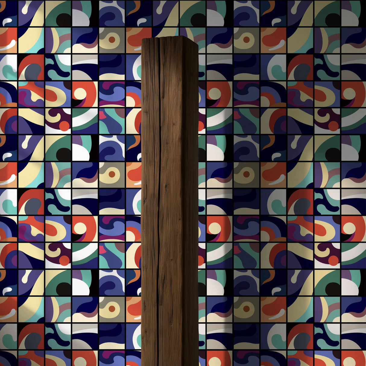 Block Party | Colorful Abstract Maximalist Geometrical Wallpaper Wallpaper Sckribbles