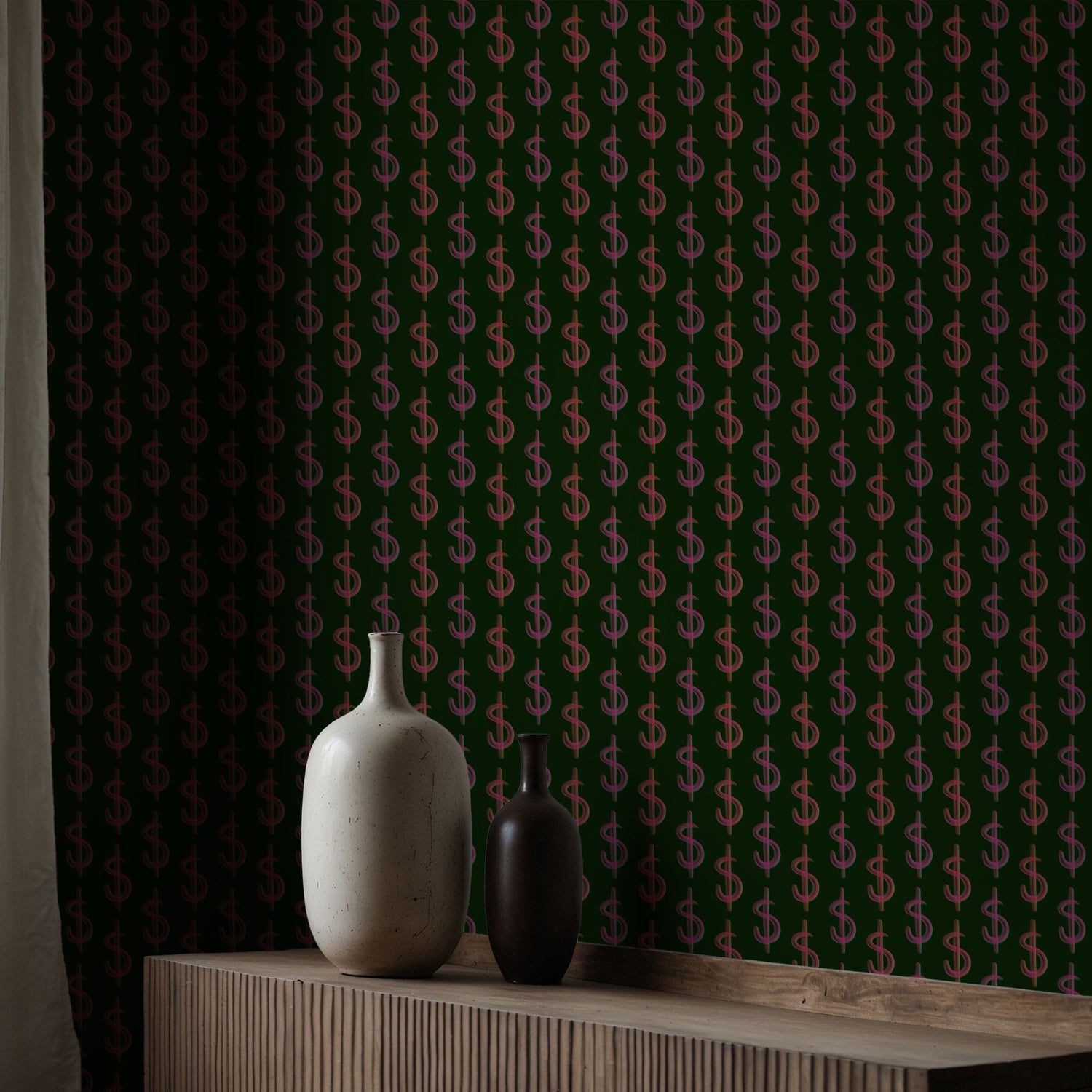 Trust Fund | Maximalist Colorful Dollar Sign Money Bubble Wallpaper Wallpaper Sckribbles