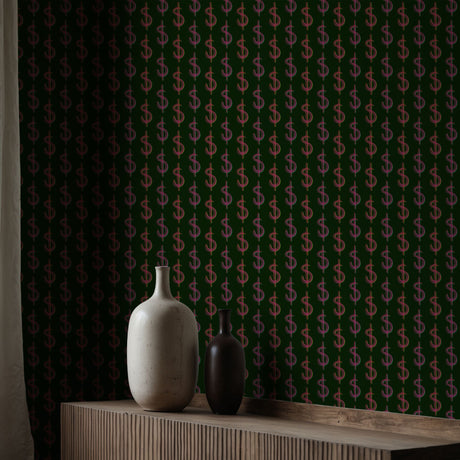 Trust Fund | Maximalist Colorful Dollar Sign Money Bubble Wallpaper Wallpaper Sckribbles